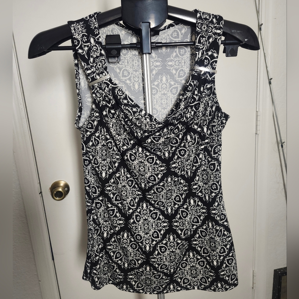 White House Black Market Black and White Tank
